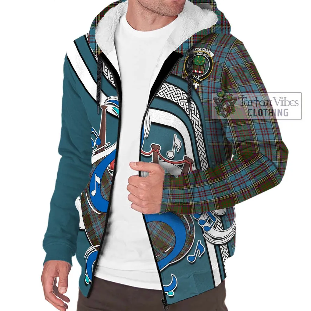 Anderson Tartan Sherpa Hoodie with Epic Bagpipe Style