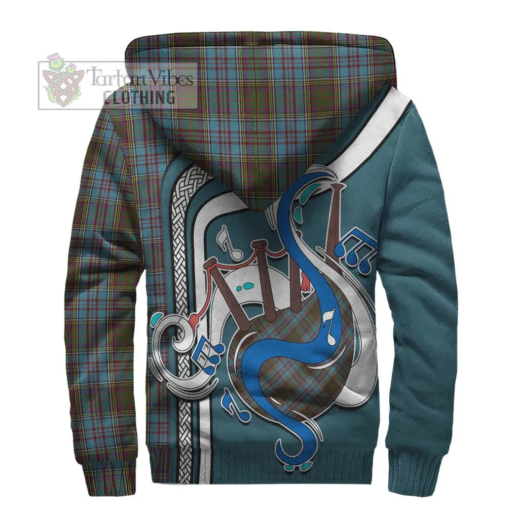 Anderson Tartan Sherpa Hoodie with Epic Bagpipe Style