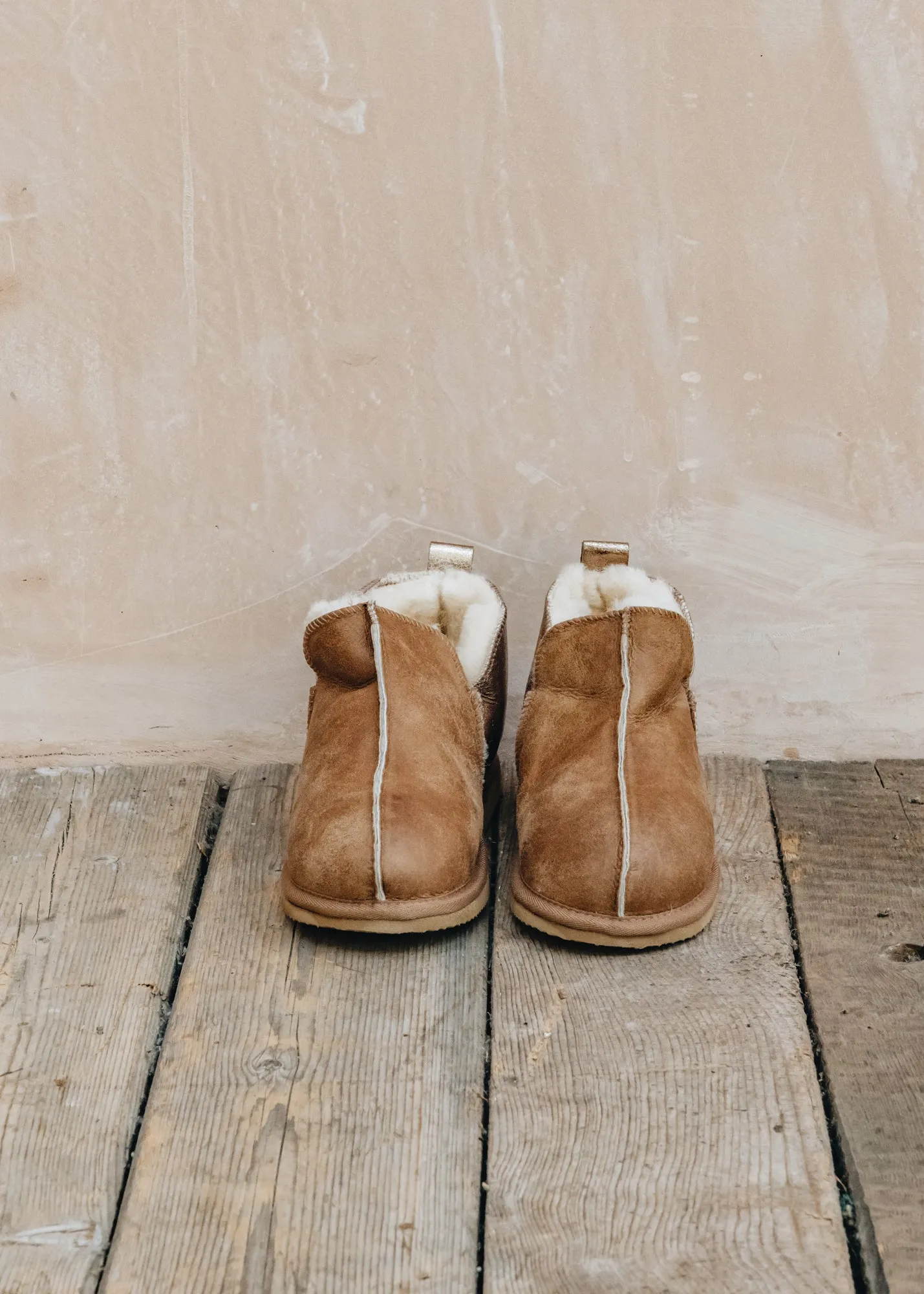 Annie Slippers in Antique Cognac Gold