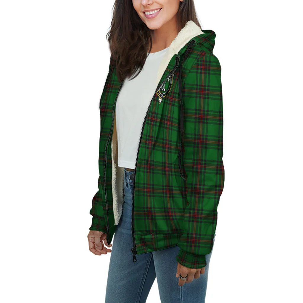 Anstruther Tartan Sherpa Hoodie with Family Crest