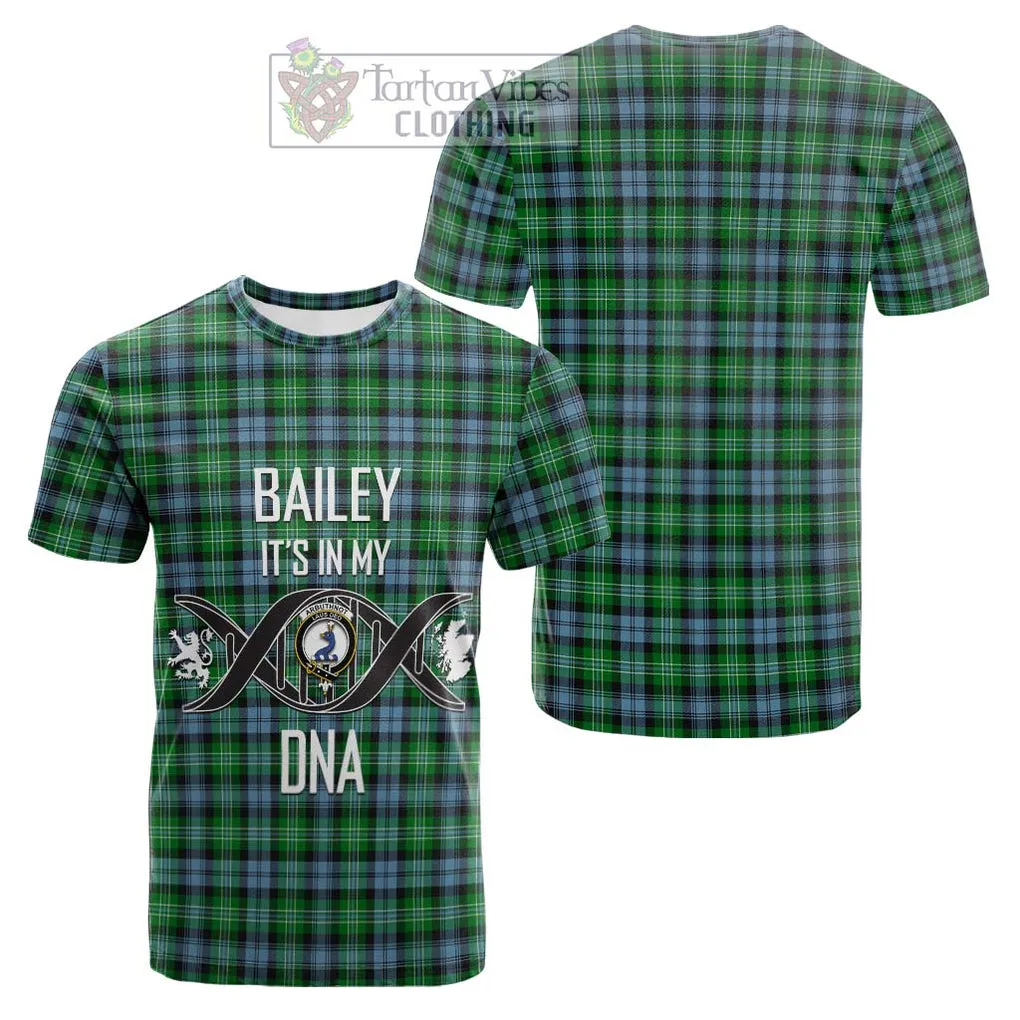 Arbuthnot Ancient Tartan Cotton T-shirt with Family Crest DNA In Me Style