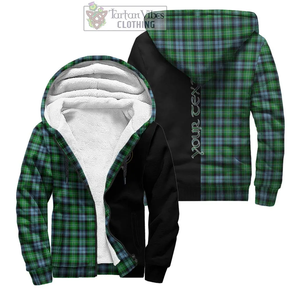 Arbuthnot Ancient Tartan Sherpa Hoodie with Family Crest and Half Of Me Style