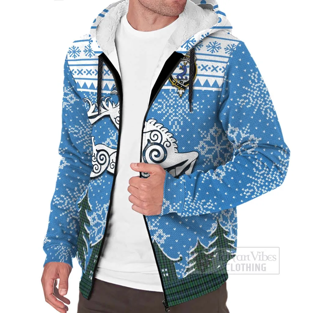 Arbuthnot Clan Christmas Sherpa Hoodie Celtic Reindeer Style