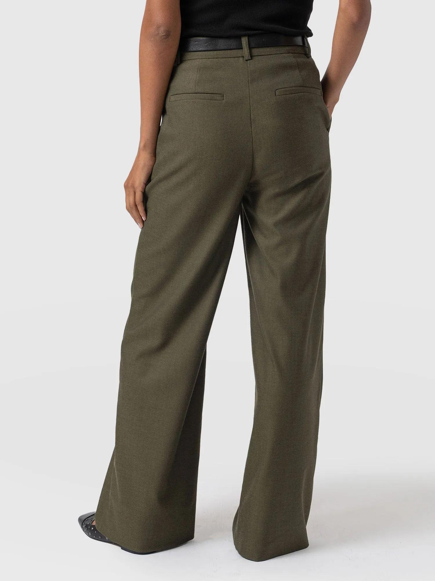 Argent Wide Leg Pant - Khaki