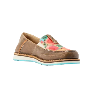 Ariat Ladies Floral Suede Bare Brown Slip On Cruiser 10044531