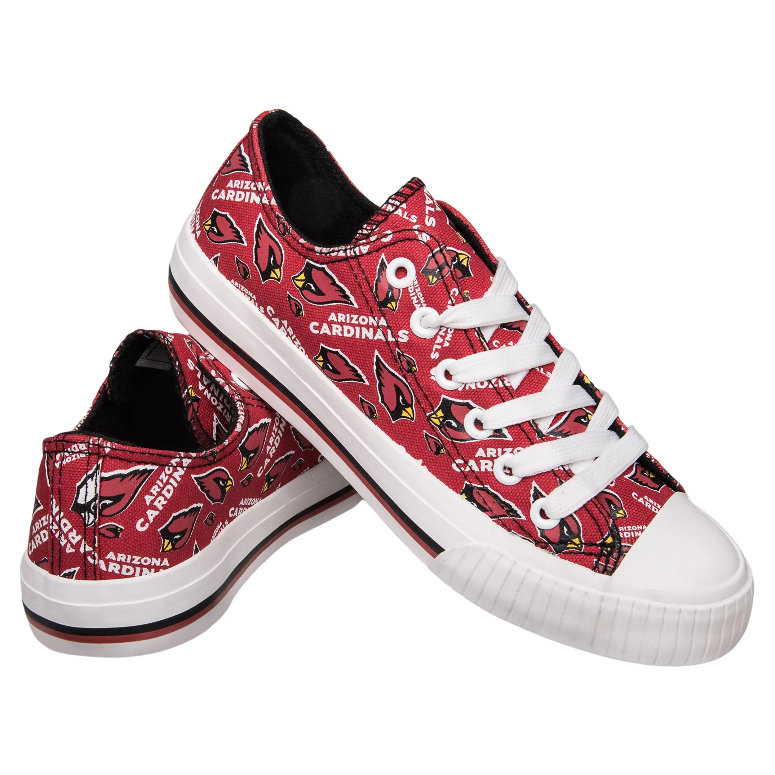 Arizona Cardinals NFL Womens Low Top Repeat Print Canvas Shoes