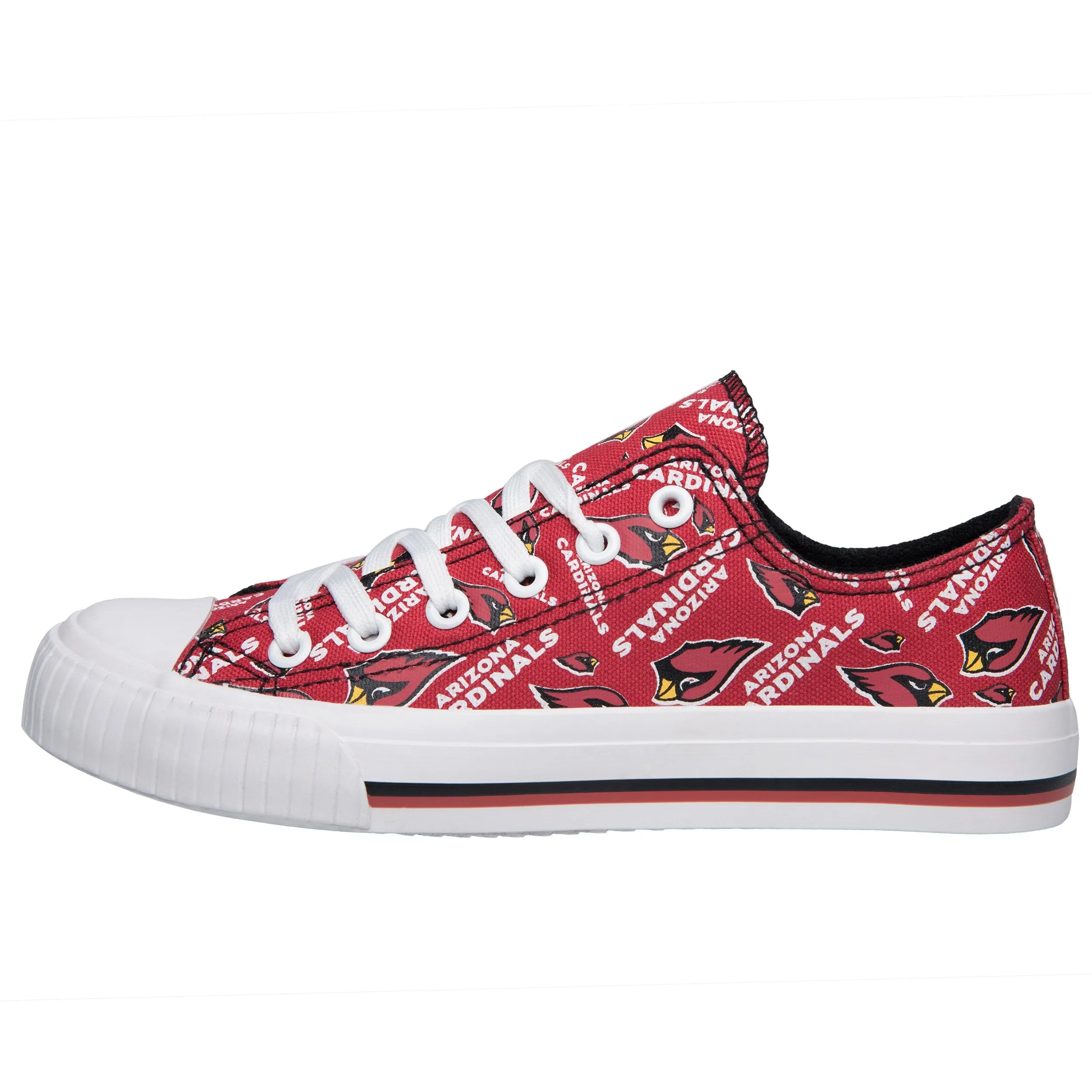 Arizona Cardinals NFL Womens Low Top Repeat Print Canvas Shoes