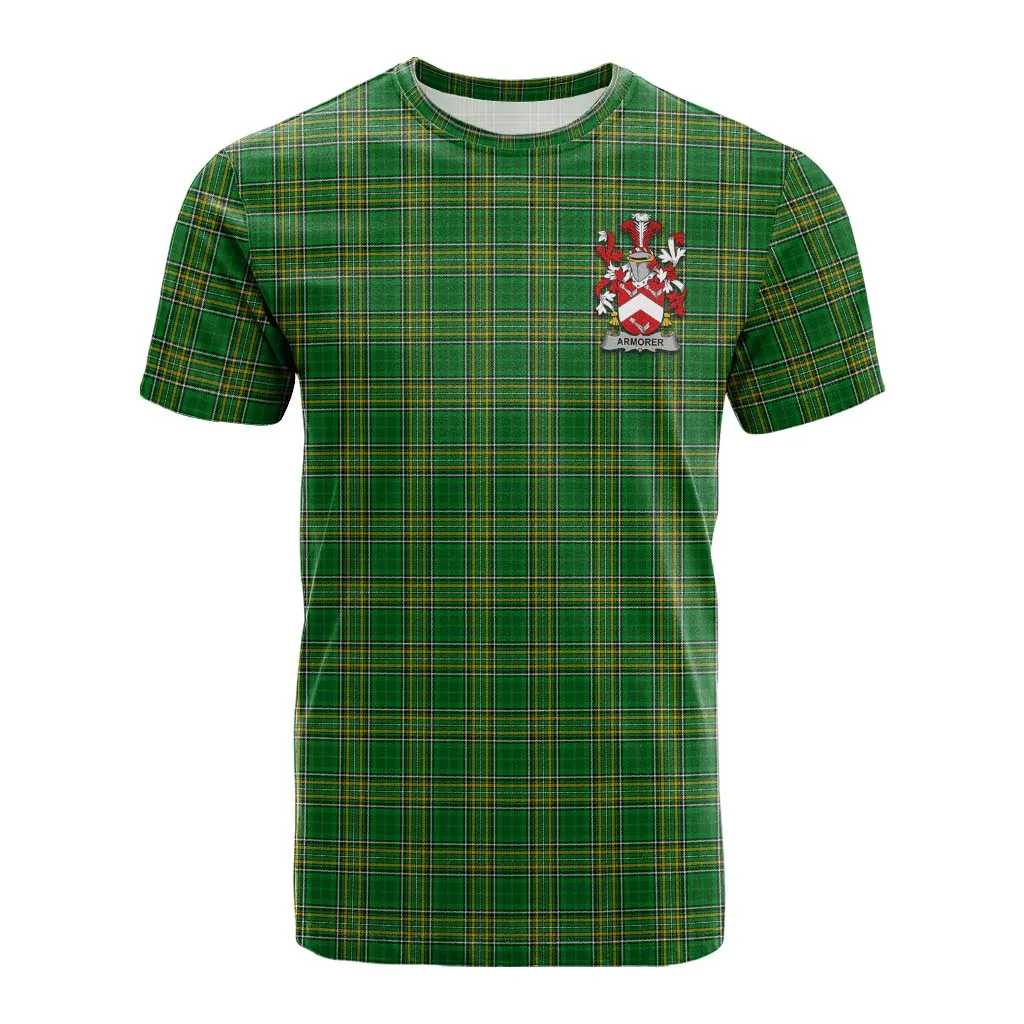 Armorer Irish Clan Tartan Cotton T-shirt with Coat of Arms