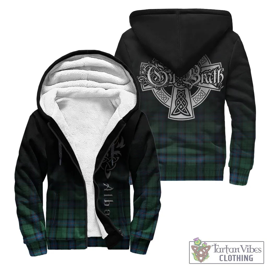 Armstrong Ancient Tartan Sherpa Hoodie Featuring Alba Gu Brath Family Crest Celtic Inspired