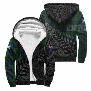 Armstrong Crest Tartan Sherpa Hoodie with New Zealand Silver Fern Half Style