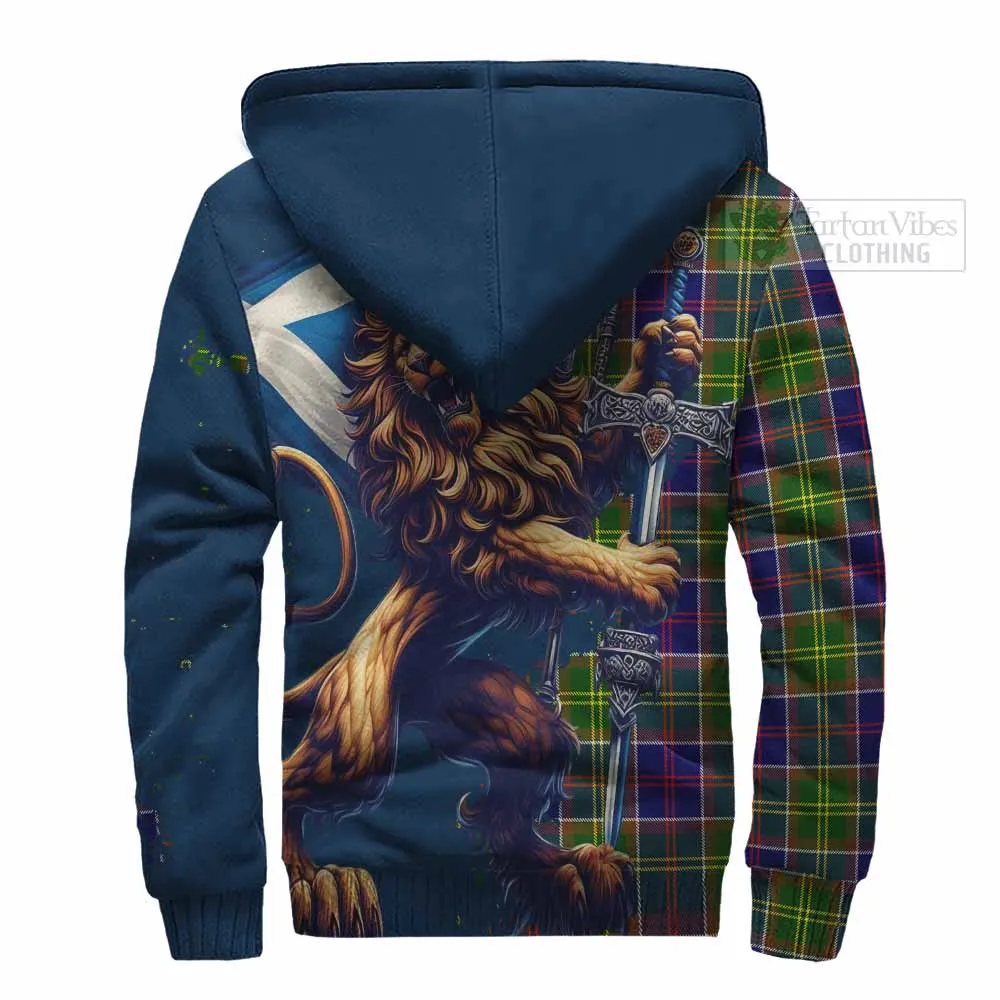 Arnott Tartan Family Crest Sherpa Hoodie with Scottish Majestic Lion