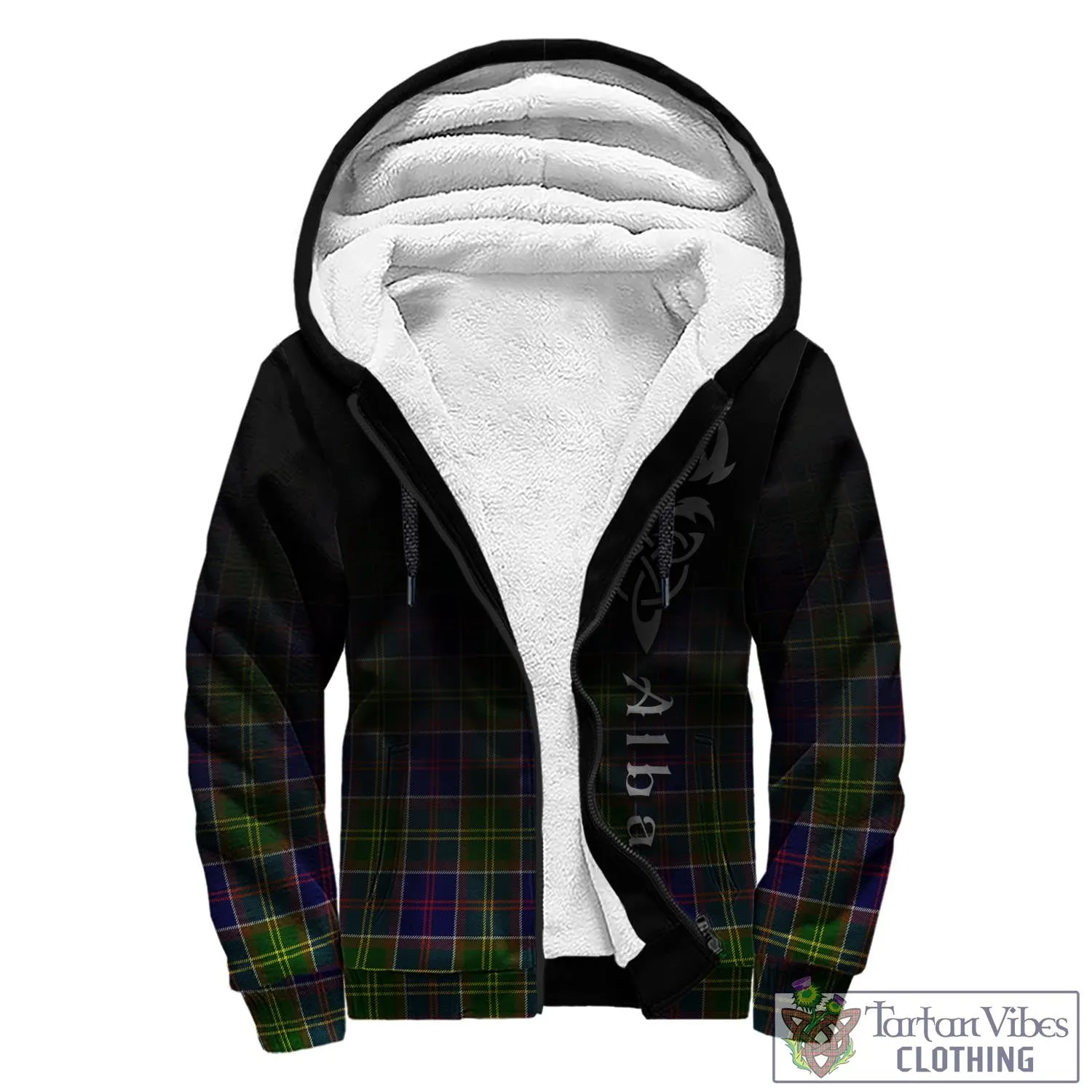 Arnott Tartan Sherpa Hoodie Featuring Alba Gu Brath Family Crest Celtic Inspired