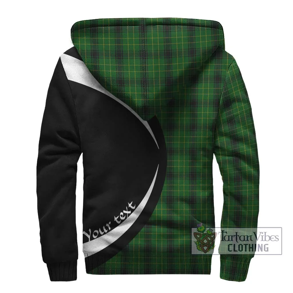 Arthur Highland Tartan Sherpa Hoodie with Family Crest Circle Style