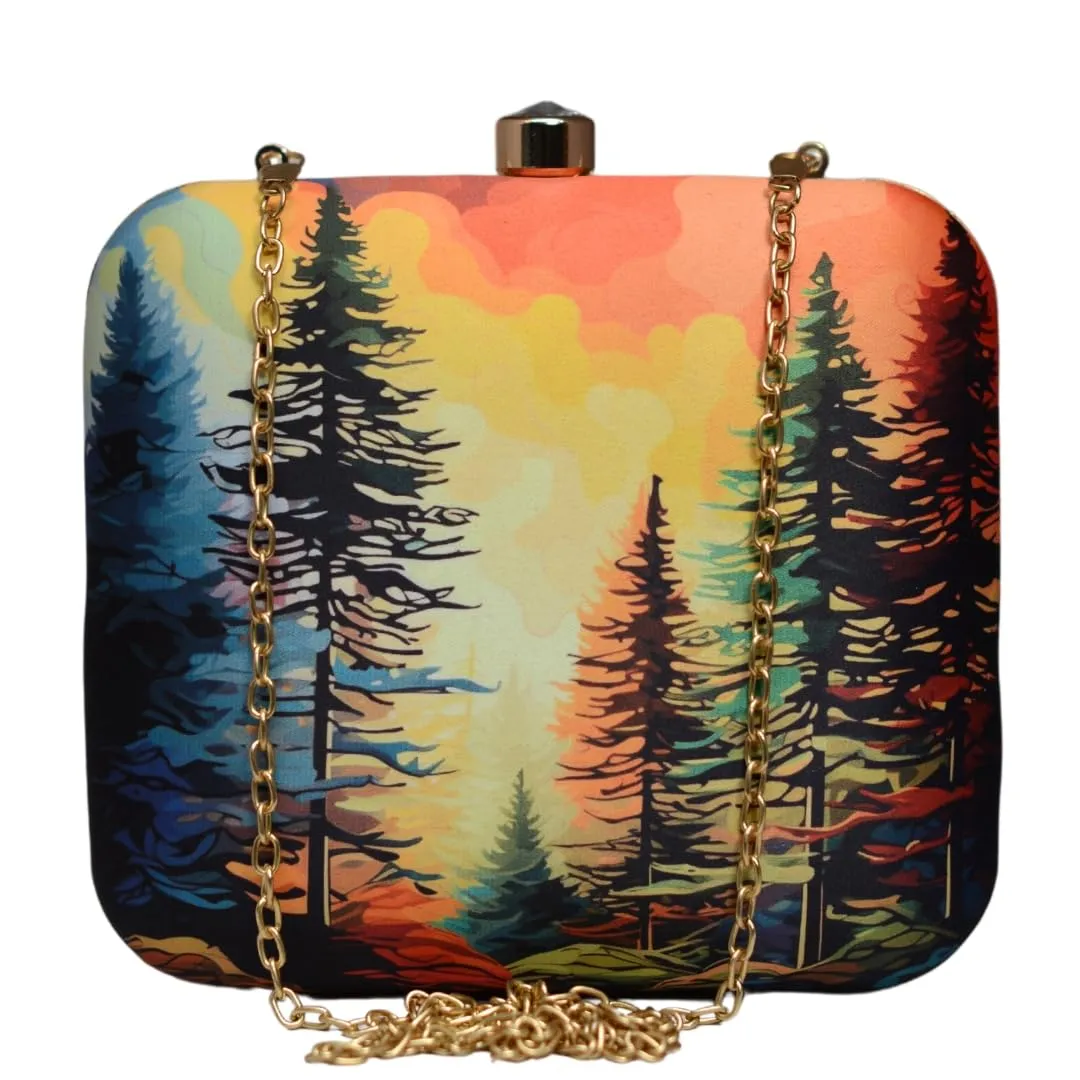 Artklim Forest Printed Clutch