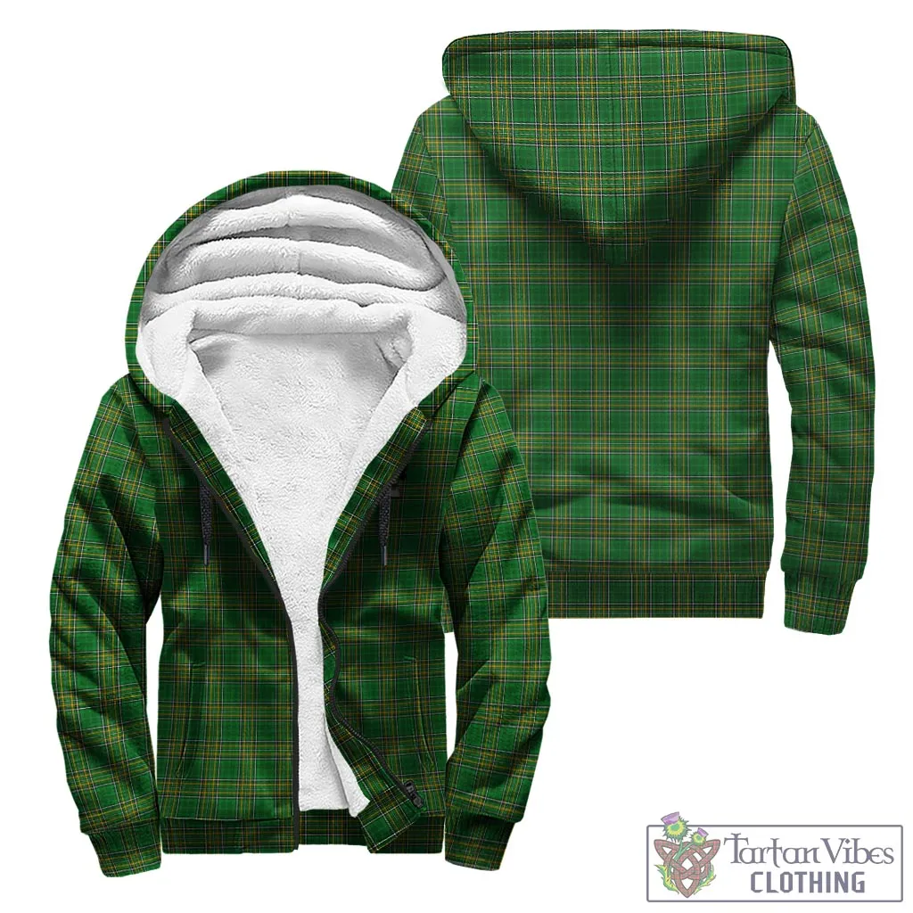 Ashby Irish Clan Tartan Sherpa Hoodie with Coat of Arms