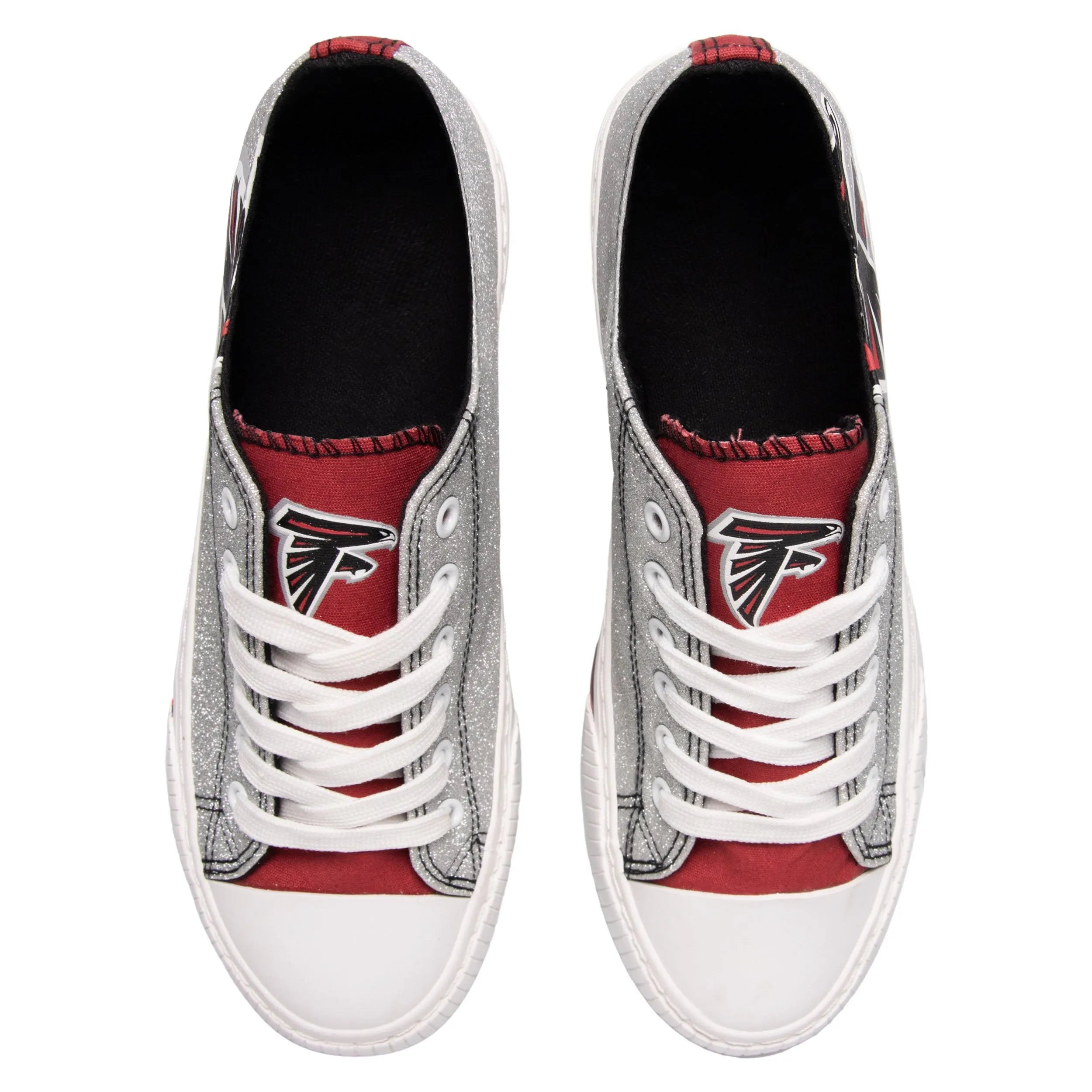 Atlanta Falcons NFL Womens Glitter Low Top Canvas Shoes