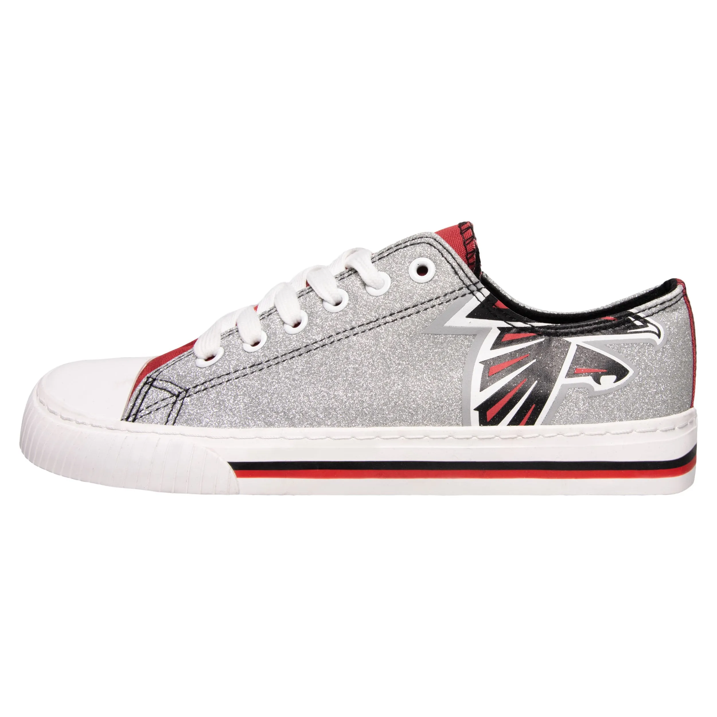 Atlanta Falcons NFL Womens Glitter Low Top Canvas Shoes