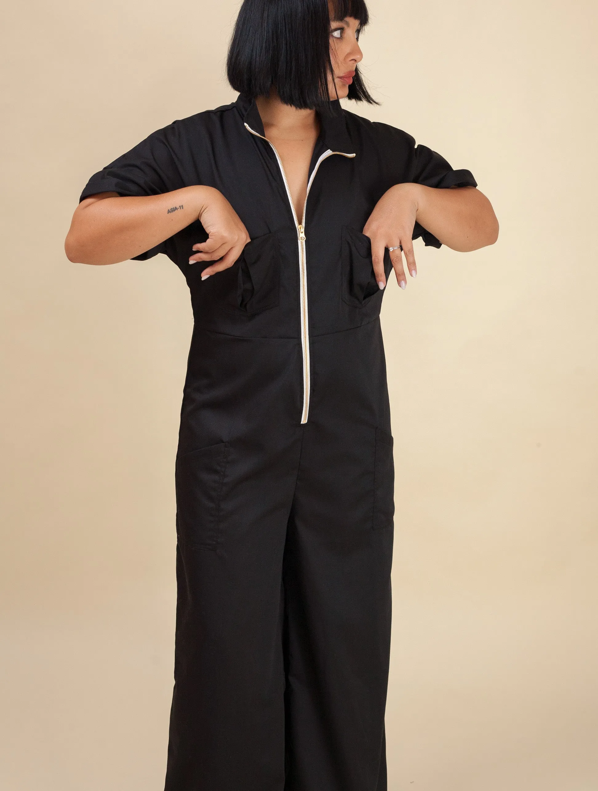 Aviation Jumpsuit (Black)