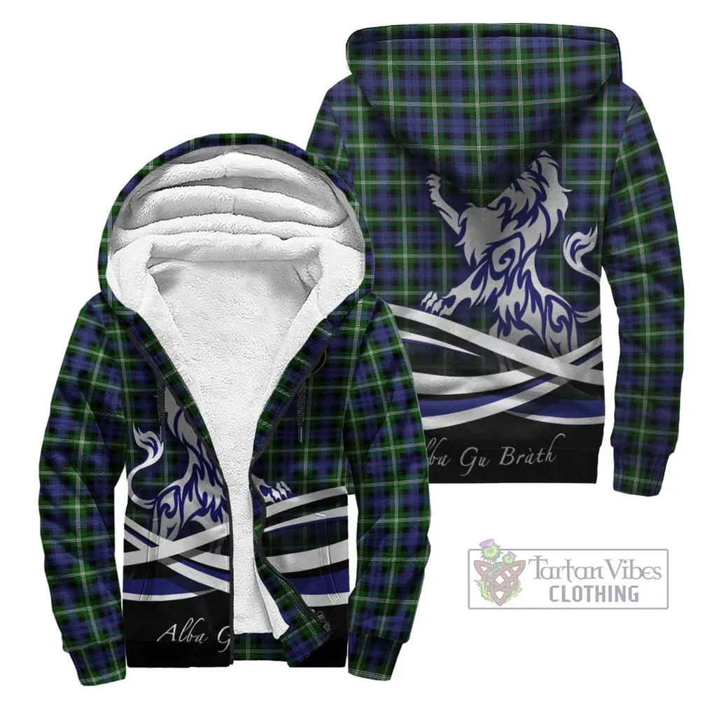 Baillie (Bailey) Tartan Sherpa Hoodie with Alba Gu Brath Regal Lion Emblem