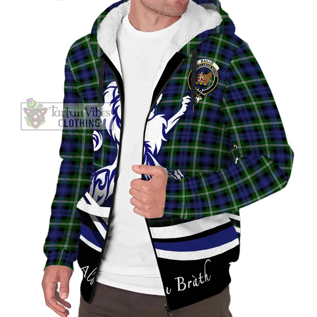 Baillie (Bailey) Tartan Sherpa Hoodie with Alba Gu Brath Regal Lion Emblem