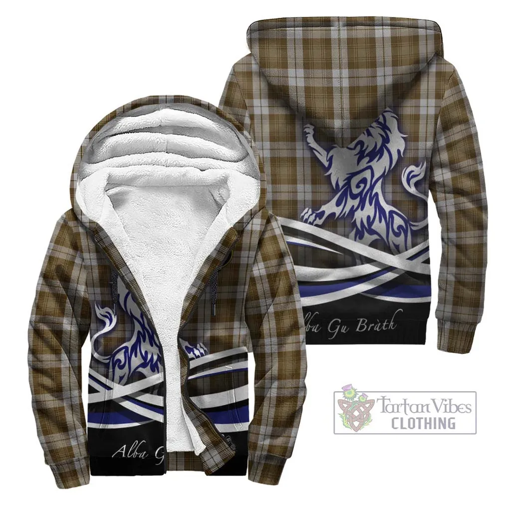 Baillie Dress Tartan Sherpa Hoodie with Alba Gu Brath Regal Lion Emblem