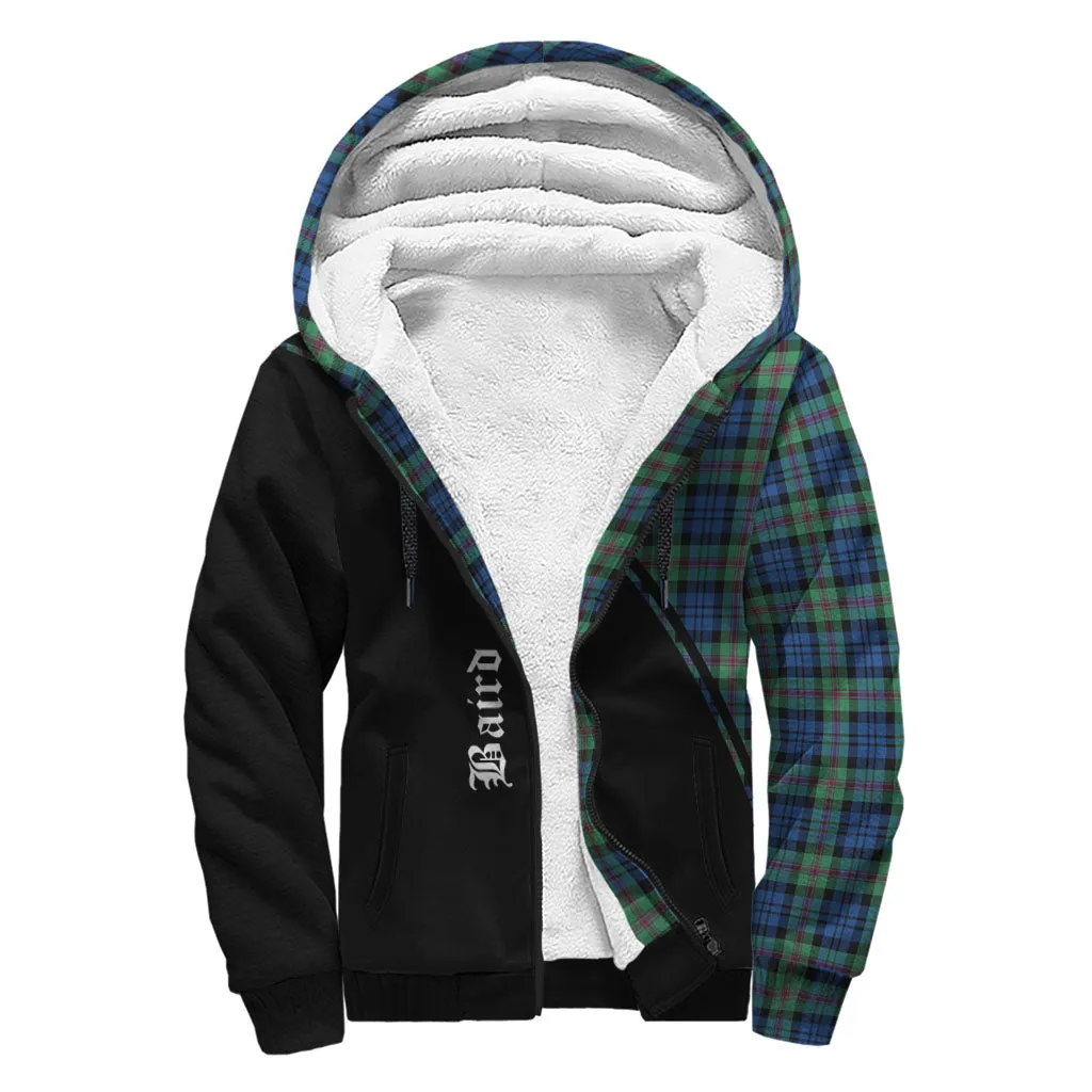 Baird Ancient Tartan Sherpa Hoodie with Family Crest Curve Style