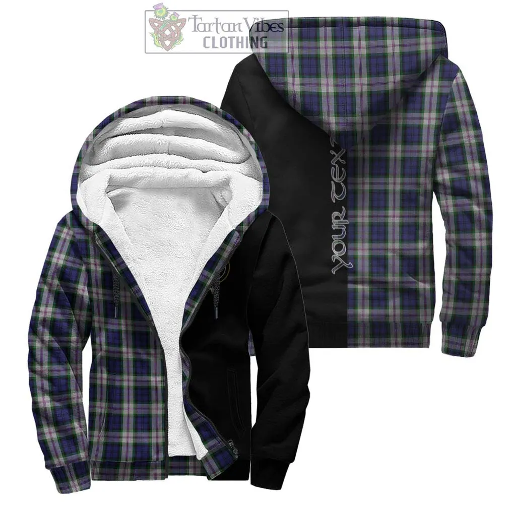 Baird Dress Tartan Sherpa Hoodie with Family Crest and Half Of Me Style