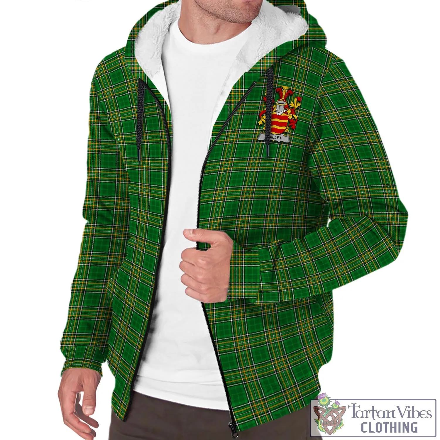 Ballet Irish Clan Tartan Sherpa Hoodie with Coat of Arms