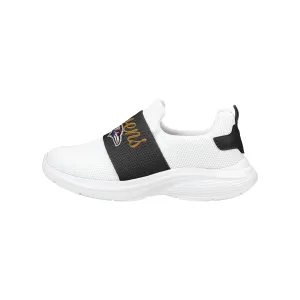 Baltimore Ravens NFL Womens Script Wordmark White Slip On Sneakers