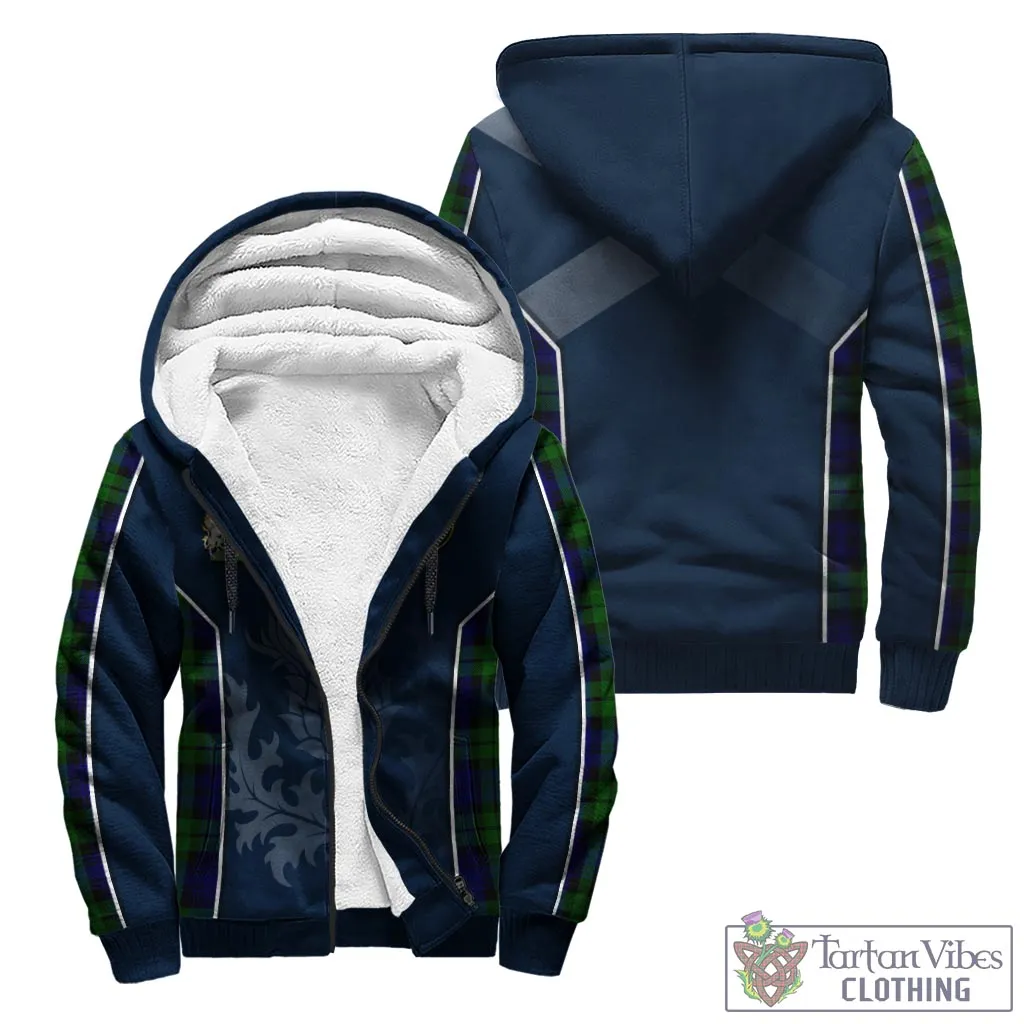 Bannatyne Tartan Sherpa Hoodie with Family Crest and Scottish Thistle Vibes Sport Style