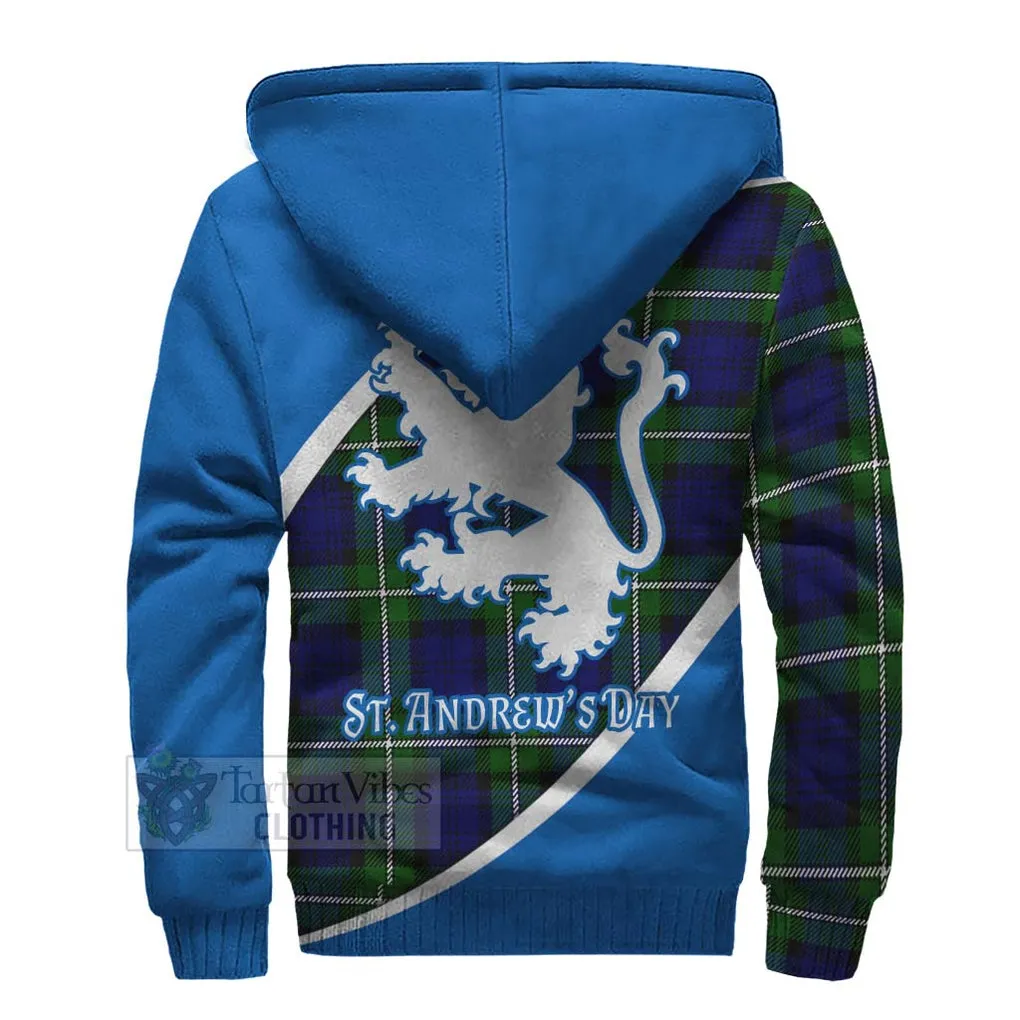 Bannerman Family Crest Tartan Sherpa Hoodie Celebrate Saint Andrew's Day in Style