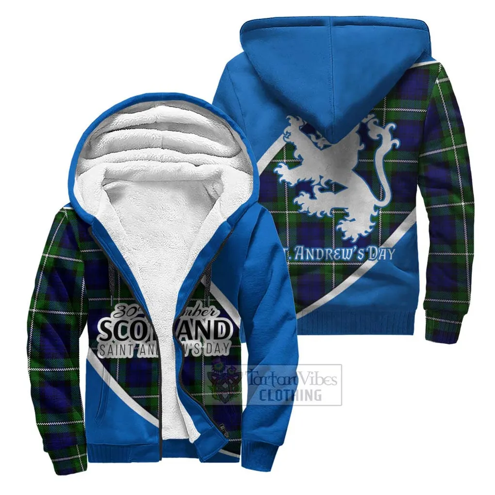 Bannerman Family Crest Tartan Sherpa Hoodie Celebrate Saint Andrew's Day in Style