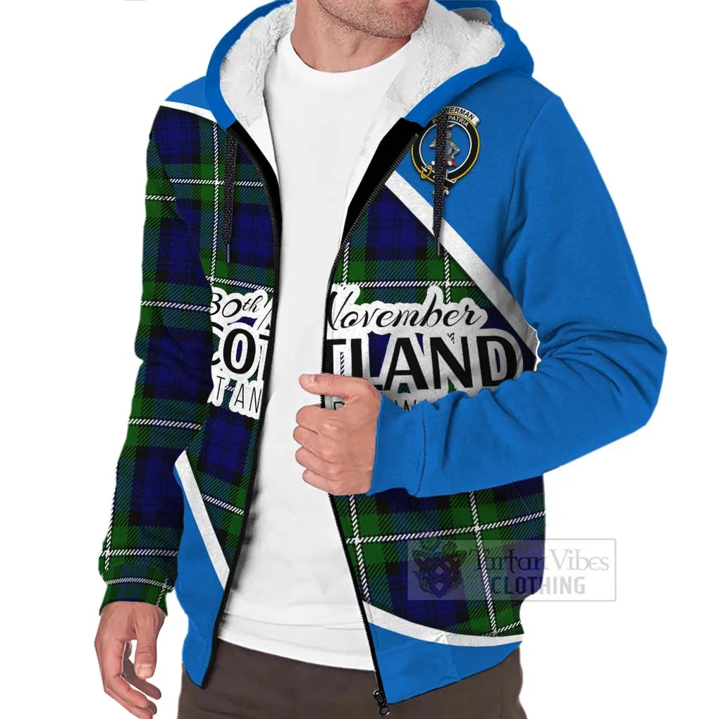 Bannerman Family Crest Tartan Sherpa Hoodie Celebrate Saint Andrew's Day in Style