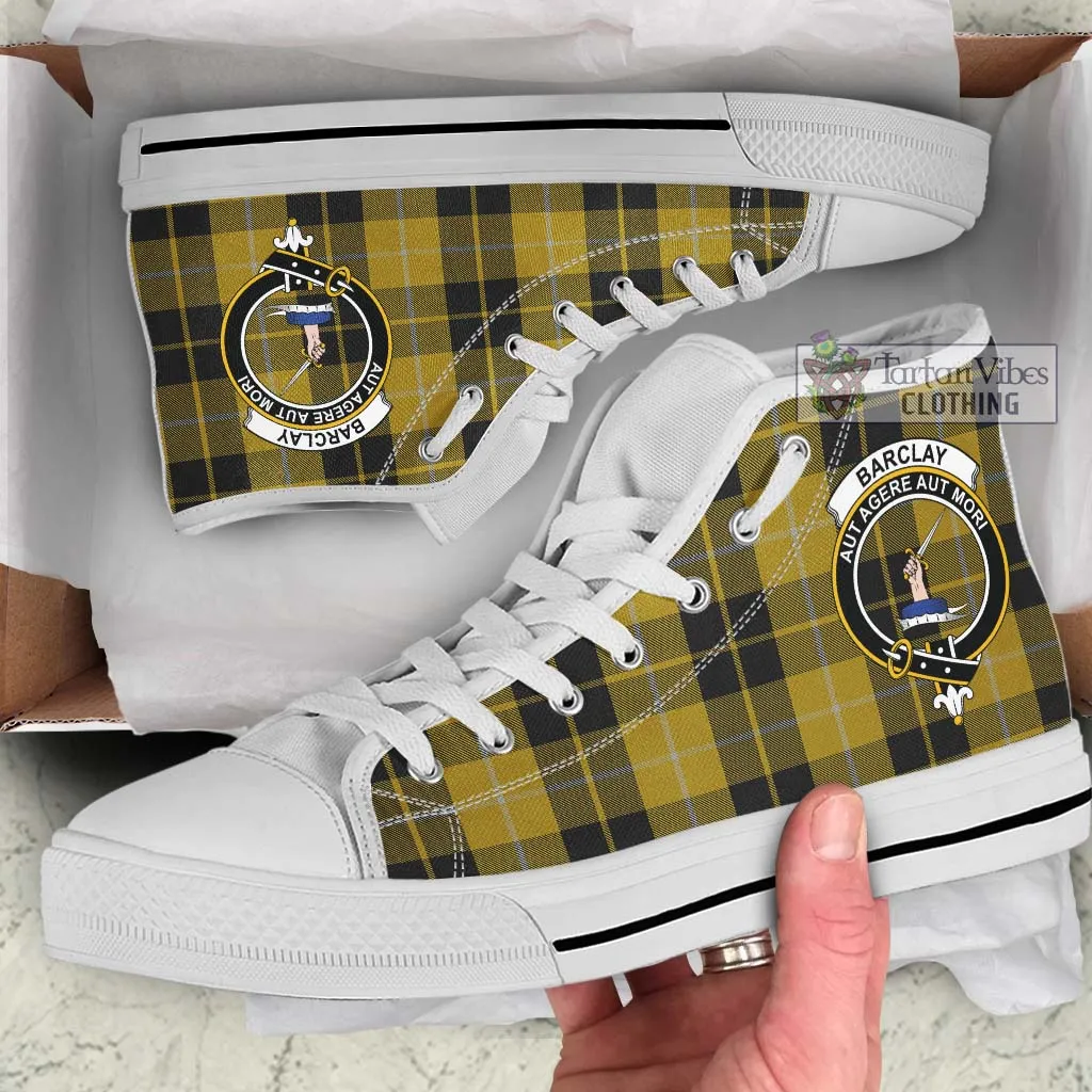 Barclay Dress Tartan High Top Shoes with Family Crest