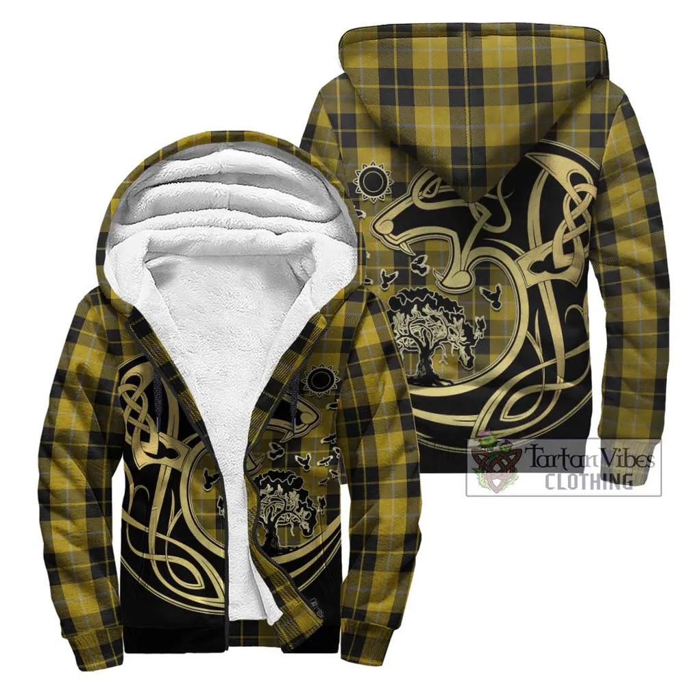 Barclay Dress Tartan Sherpa Hoodie with Family Crest Celtic Wolf Style