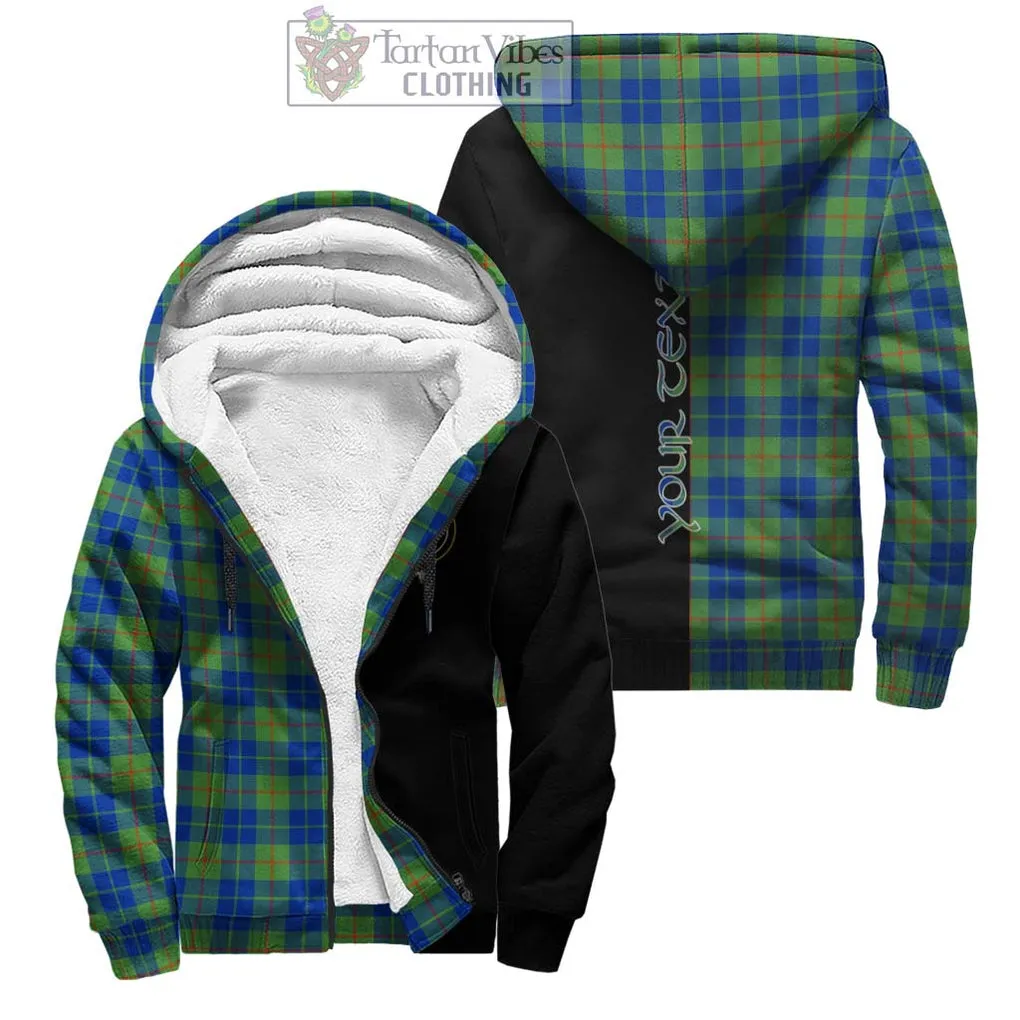 Barclay Hunting Ancient Tartan Sherpa Hoodie with Family Crest and Half Of Me Style