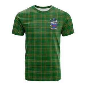 Bareth Irish Clan Tartan Cotton T-shirt with Coat of Arms