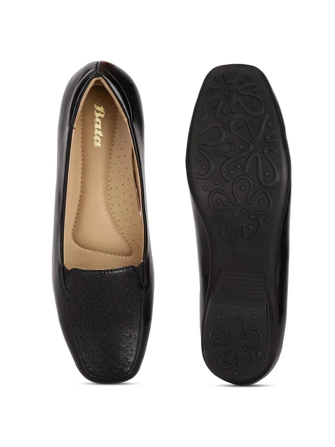 Bata Womens Leon Black Loafers - 5 UK