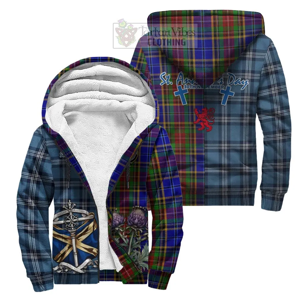 Beattie (Beatty) Tartan Sherpa Hoodie Happy St. Andrew's Day Half Tartan Style