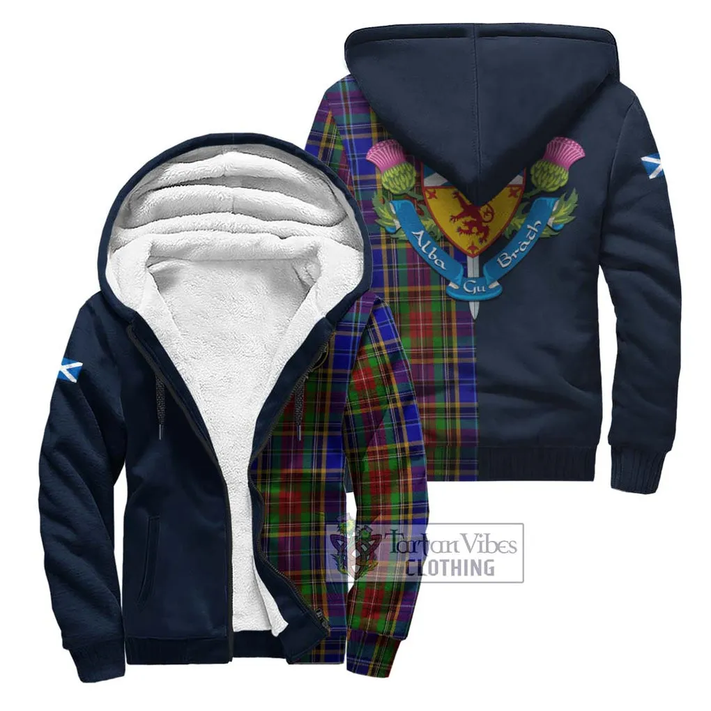 Beattie Tartan Sherpa Hoodie Alba with Scottish Lion Royal Arm Half Style