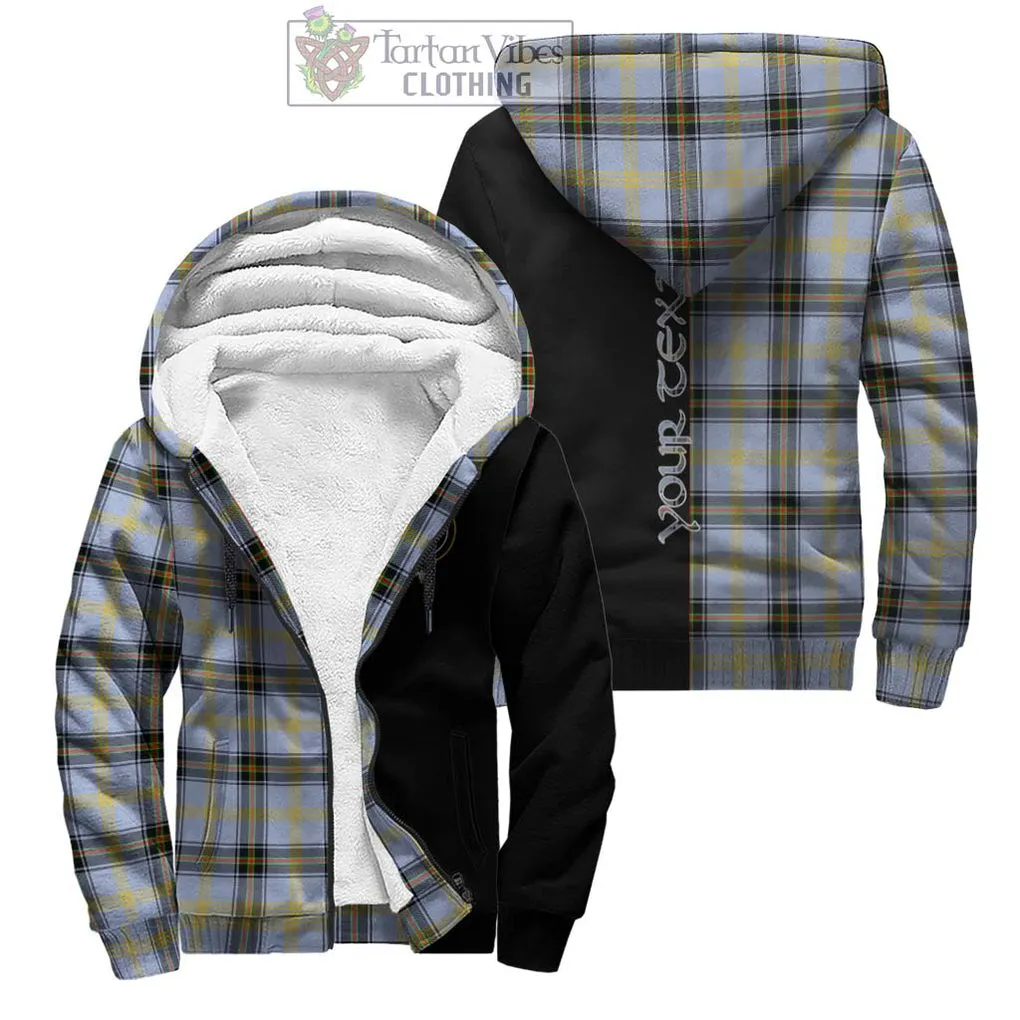 Bell of the Borders Tartan Sherpa Hoodie with Family Crest and Half Of Me Style