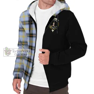 Bell of the Borders Tartan Sherpa Hoodie with Family Crest and Half Of Me Style