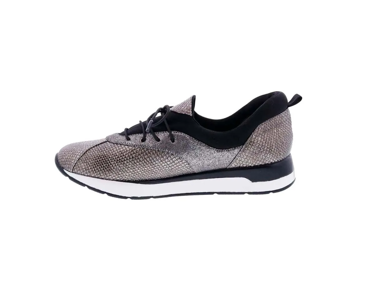 Bellini Action Women Sneaker In Pewter Cracked