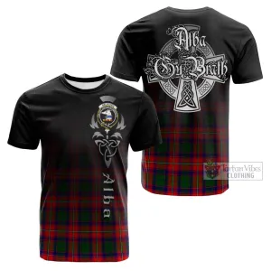 Belsches Tartan Cotton T-shirt Featuring Alba Gu Brath Family Crest Celtic Inspired