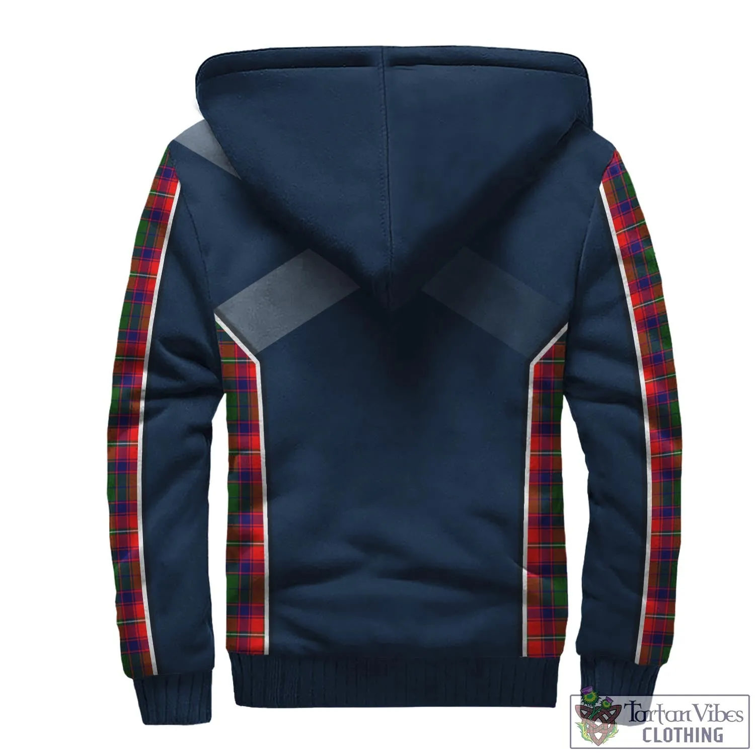 Belshes Tartan Sherpa Hoodie with Family Crest and Scottish Thistle Vibes Sport Style