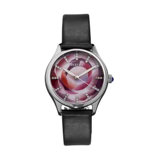 Bertha Georgiana Mother-Of-Pearl Leather-Band Watch