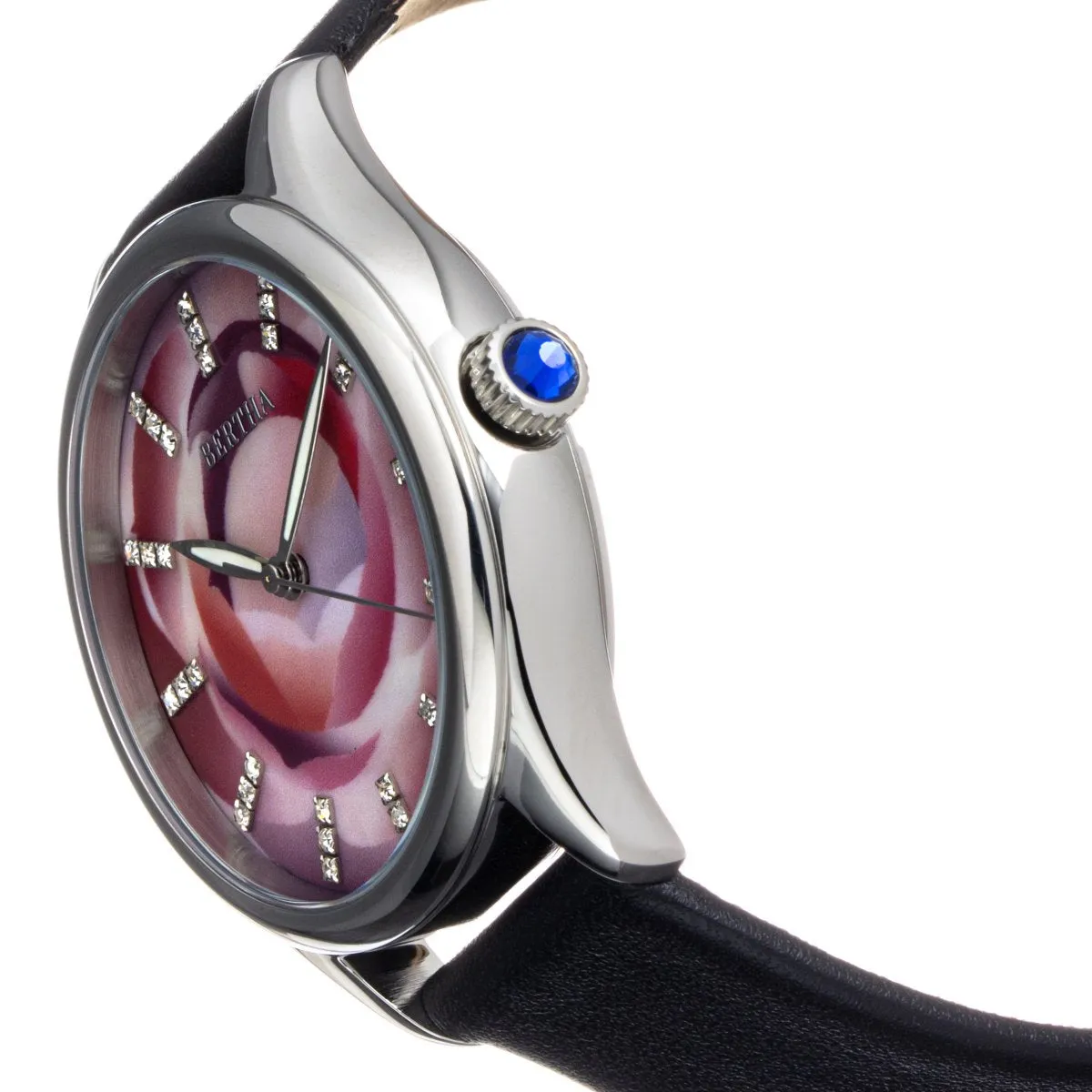 Bertha Georgiana Mother-Of-Pearl Leather-Band Watch