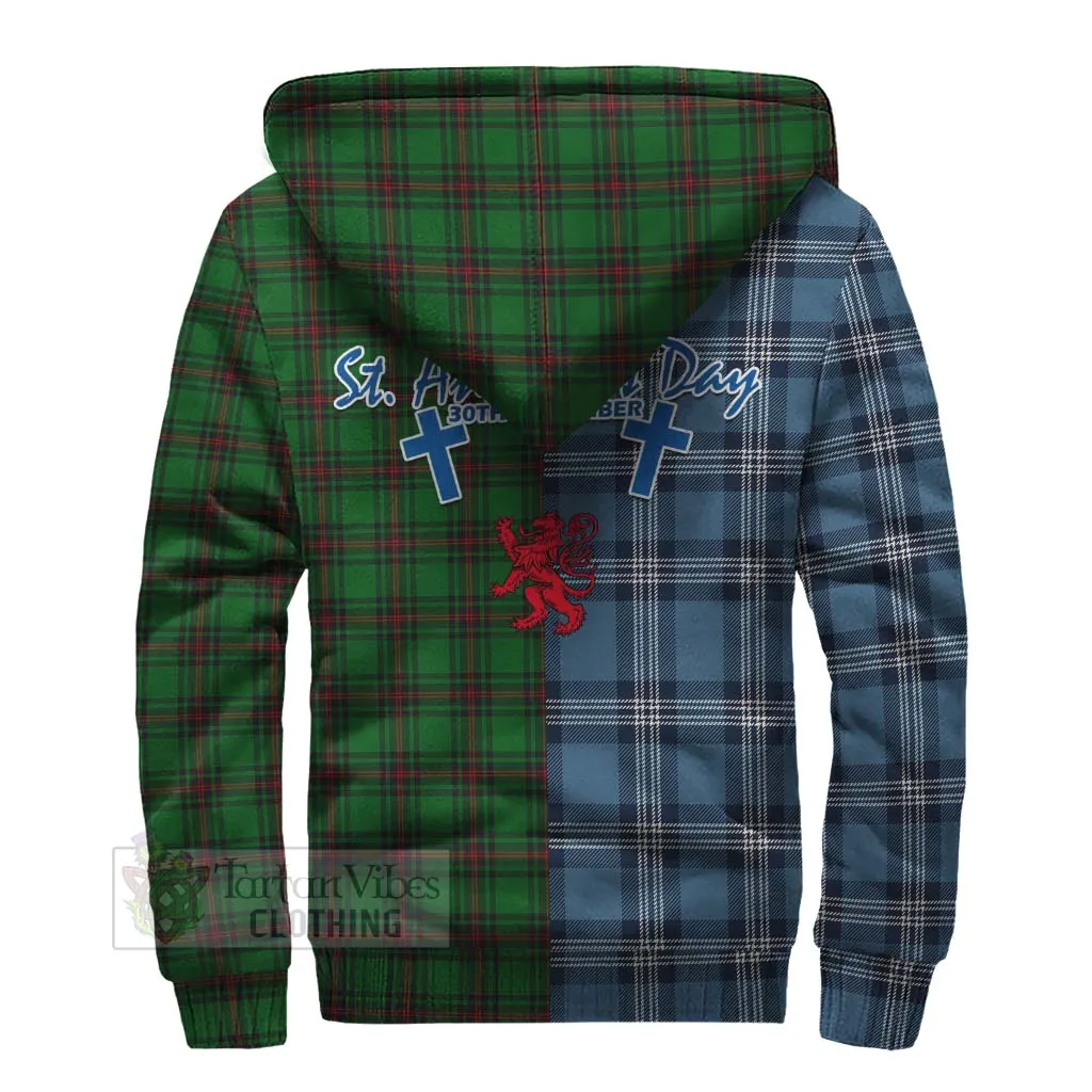 Beveridge Tartan Sherpa Hoodie Happy St. Andrew's Day Half Tartan Style