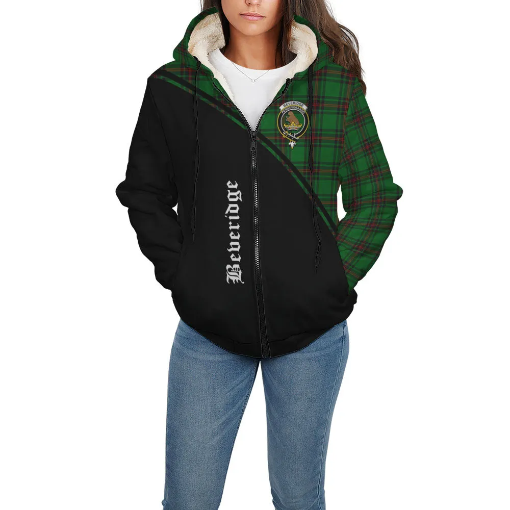 Beveridge Tartan Sherpa Hoodie with Family Crest Curve Style