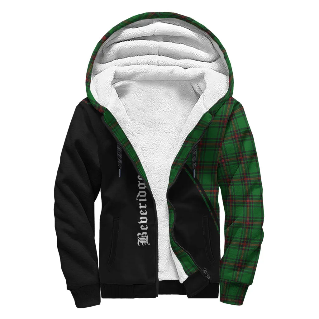 Beveridge Tartan Sherpa Hoodie with Family Crest Curve Style